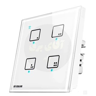 کلید لمسی 4پل سفید ستیا