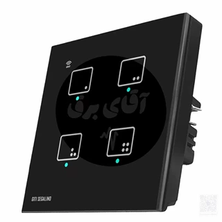کلید لمسی 4پل مشکی ستیا
