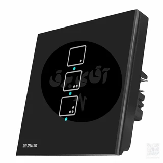 کلید لمسی 3پل مشکی شینا