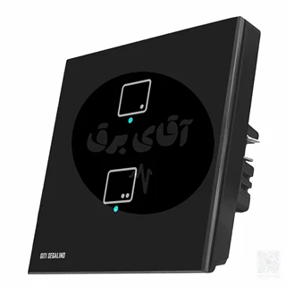 کلید لمسی 2پل مشکی شینا