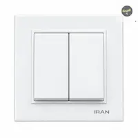 کلید دو پل ایران الکتریک مدل برلیان سفید